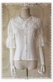 Infanta Miss Strawberry Blouse(with Detachable Bib/Cream size XL Only)
